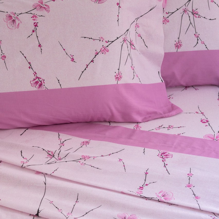 Completo letto floreale 100% cotone Biancaluna lilly 