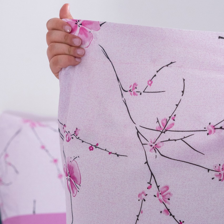 Completo letto floreale 100% cotone Biancaluna lilly 