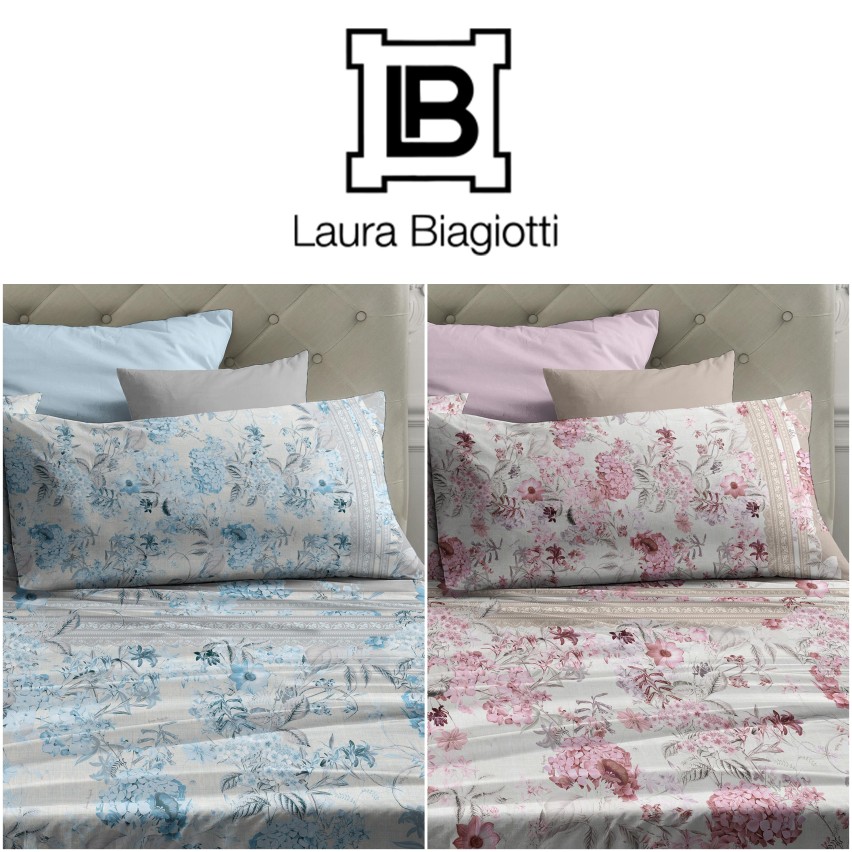 Completo letto maxi Laura Biagiotti 100% Percalle di cotone Estel