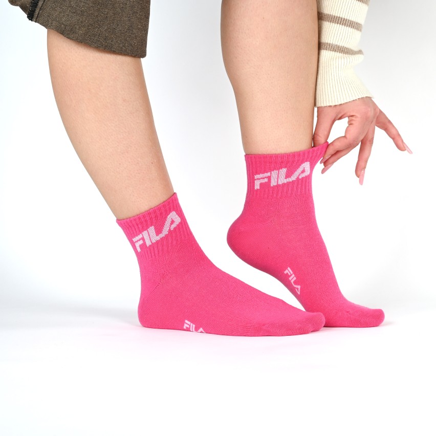 Calze donna logo scintillante cotone elasticizzato Fila F6789 3 paia 