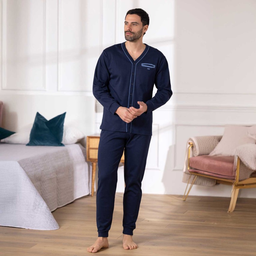 Pigiama uomo maglia aperta caldo cotone Irge IRI2390