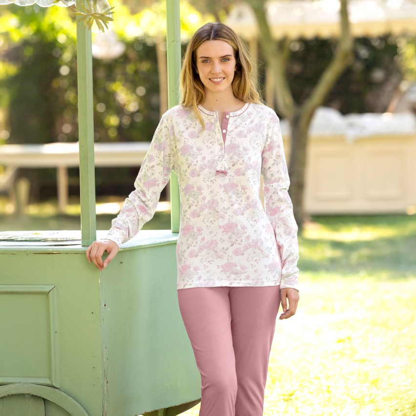 Pigiama donna scollo serafino cotone Irge IRL2561