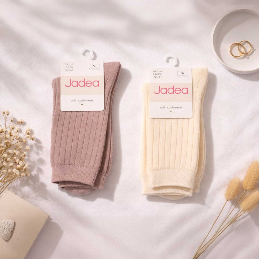 Calza donna corta a coste cashmere e modal Jadea JCB803- 2 paia