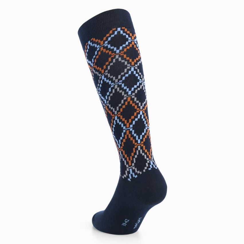 Calze lunghe fantasia geometrica Uomo Set da 6 paia Pompea Romeo S55