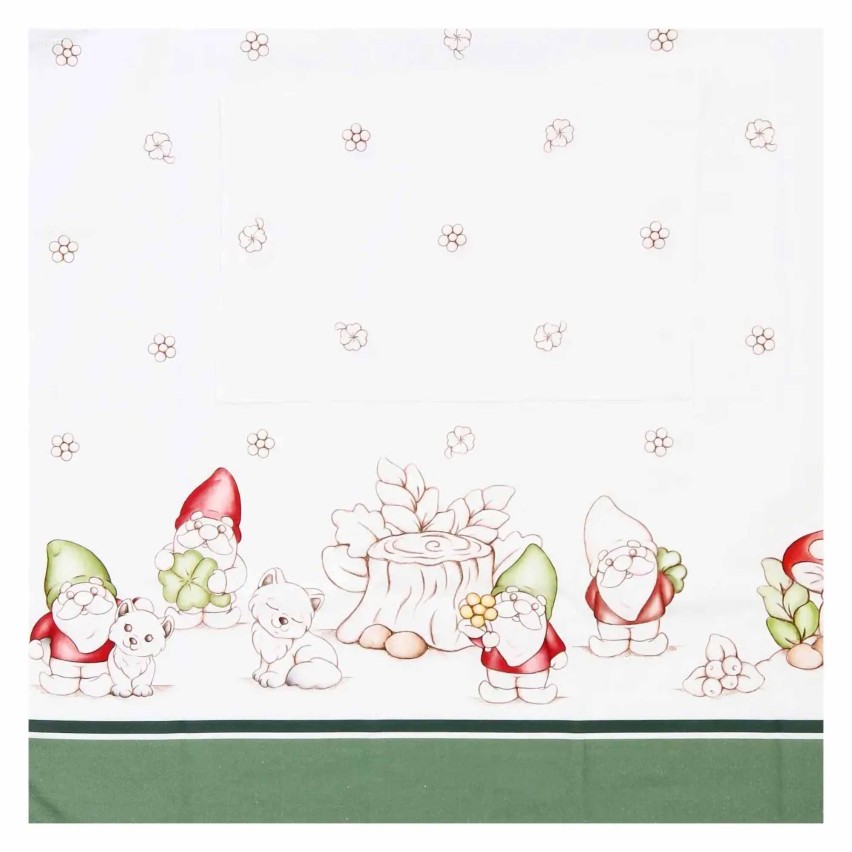 Tovaglia con gnomi 100% cotone Thun gnomes