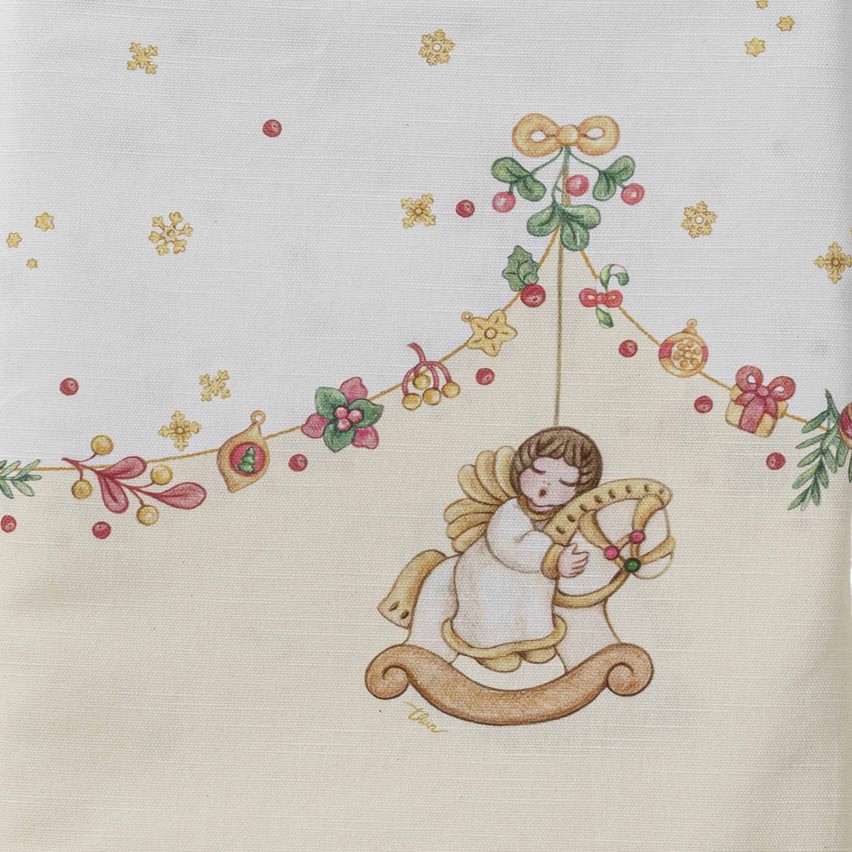 Tovaglia in cotone angioletti di Natale Thun 