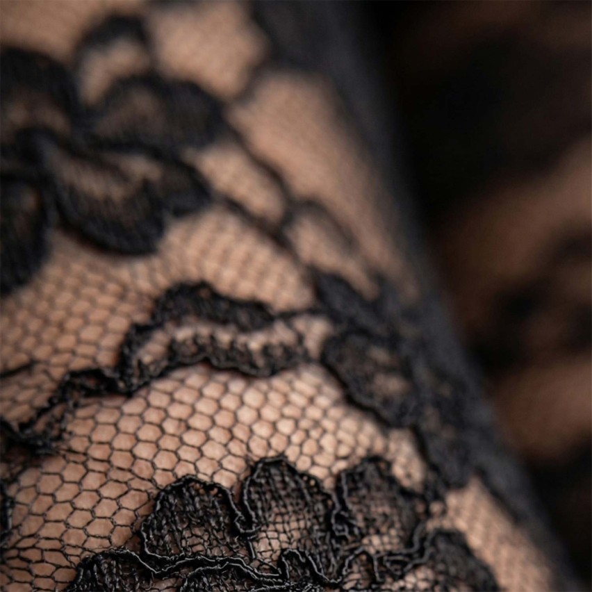 Collant moda effetto pizzo floreale Vignoni