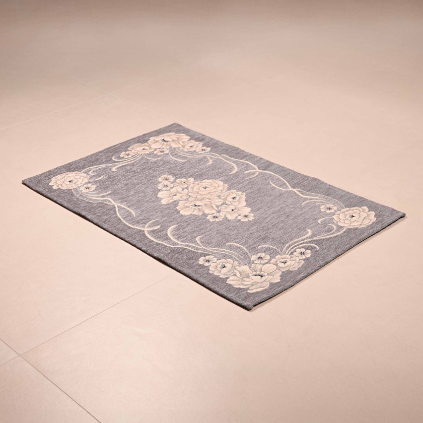 Tappeto floreale in jacquard ciniglia Incanto Clasik Zambaiti