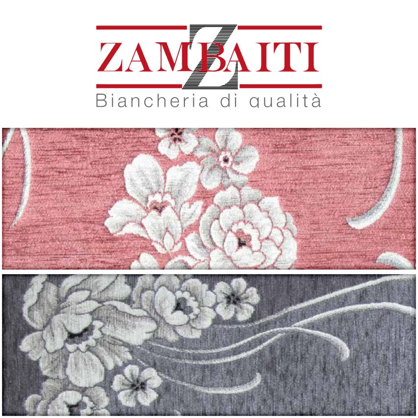 Tappeto floreale in jacquard ciniglia Incanto Clasik Zambaiti
