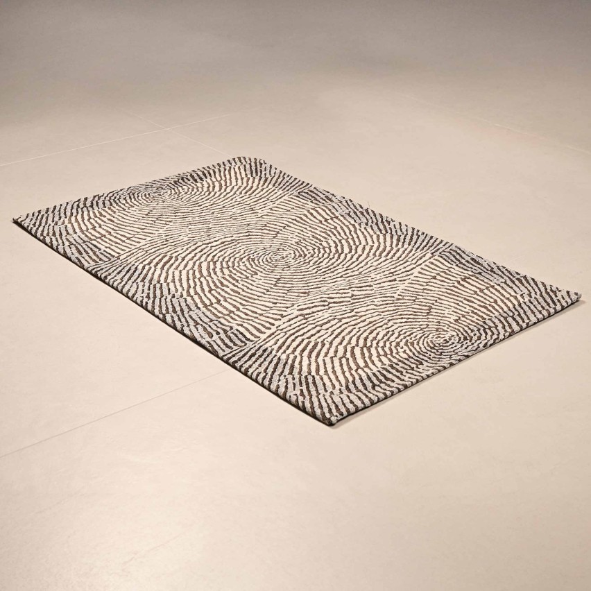 Tappeto arredo jacquard in ciniglia con antiscivolo Ondule Zambaiti