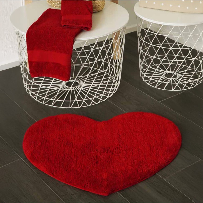 Tappeto bagno Forma di Cuore in 100% Cotone Jane Zambaiti 
