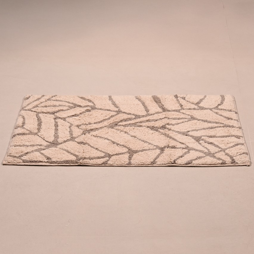 Tappeto da arredo ricami foglie 100% Cotone Leafy Zambaiti
