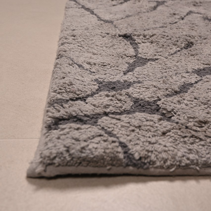 Tappeto da arredo ricami foglie 100% Cotone Leafy Zambaiti