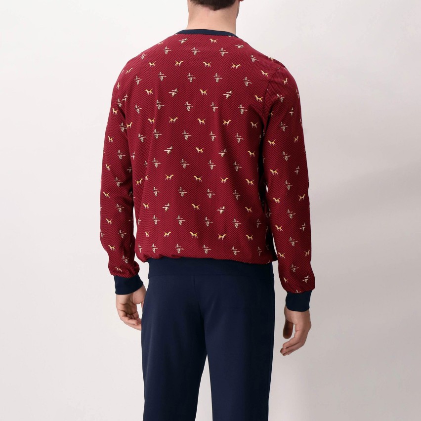 Pigiama uomo caldo cotone scollo a serafino Perofil VPRT92989