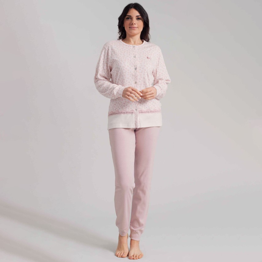 Pigiama donna aperto caldo cotone Irge IR1893