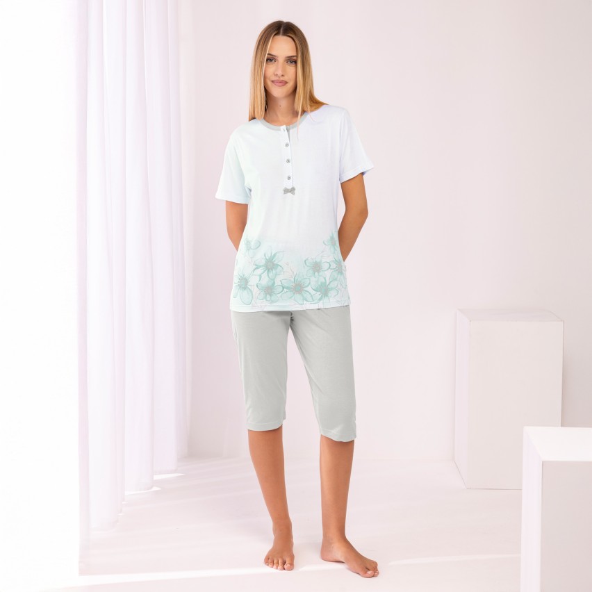Pigiama donna estivo con pantalone capri Irge IRC2281