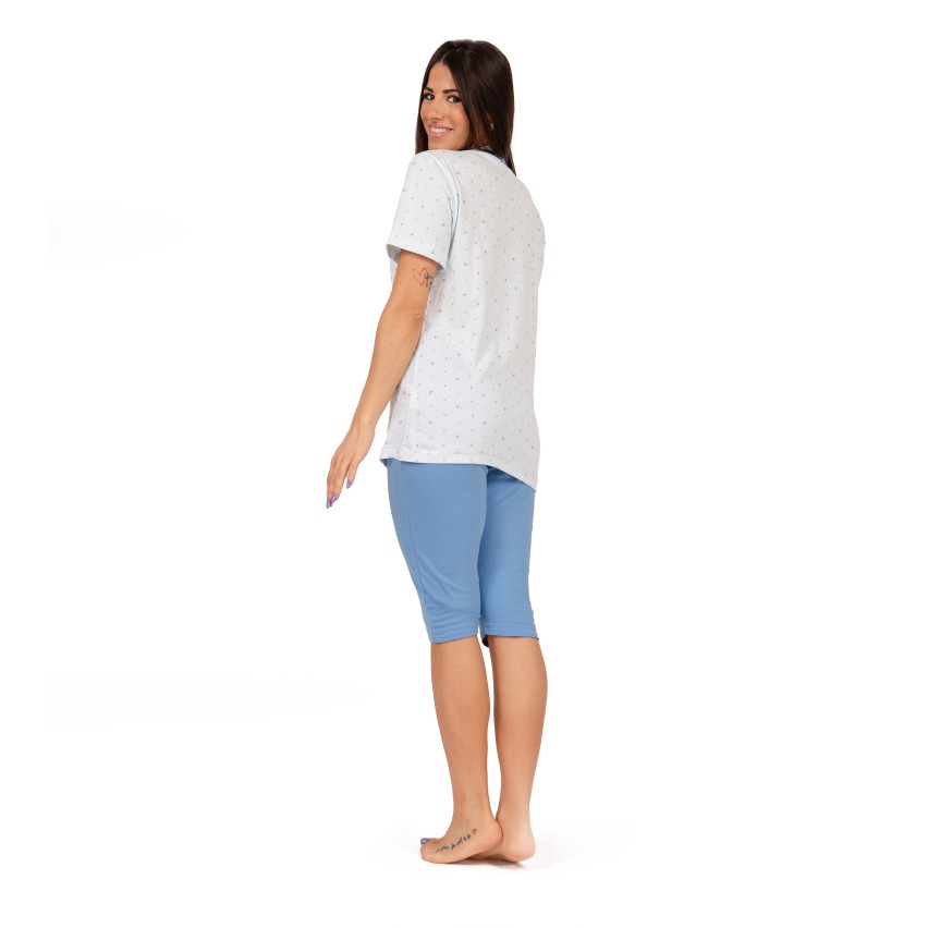 Pigiama donna aperto + pinocchietto in cotone  2001 - 187 calibrato