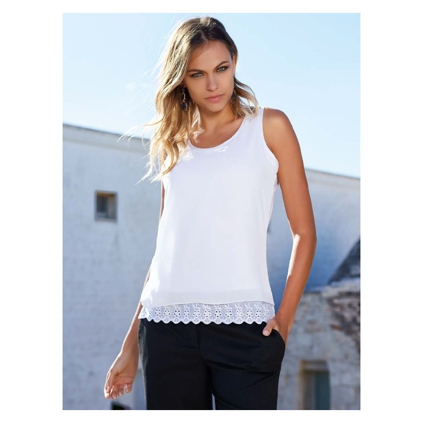 Canotta moda jadea sottogiacca 4950 con merletto