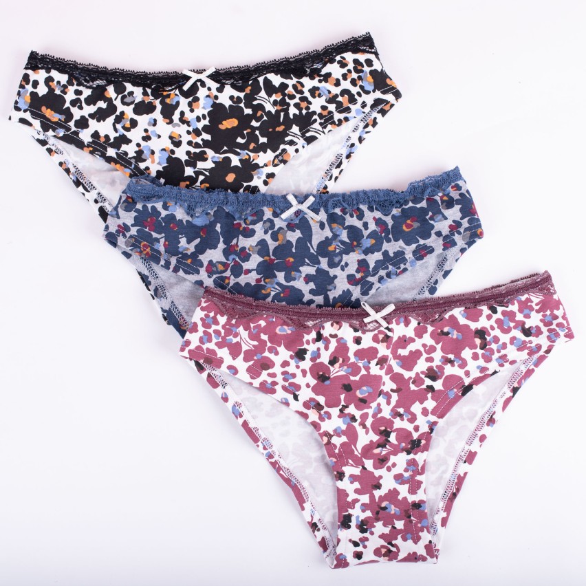 Slip donna jadea 6123 vita bassa fantasia 3 pezzi