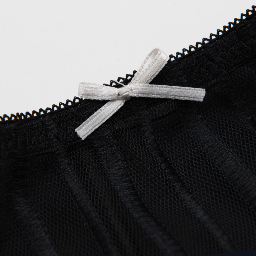 Brasiliano donna jadea chic 6052 nero e rosè tulle e pizzo 2 pezzi