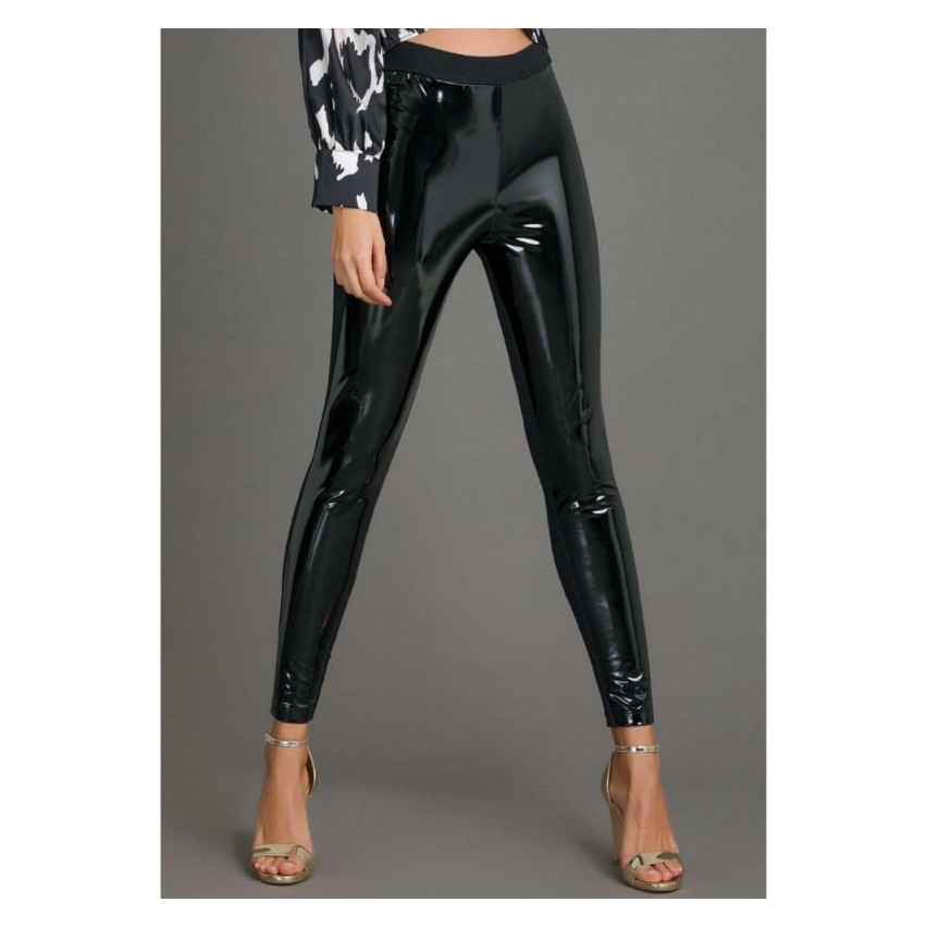 Leggings Jadea vernice similpelle lucida art. 4277 nero - blu