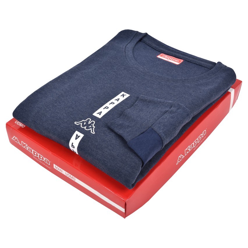 Pigiama uomo invernale Kappa KMW22111 caldo cotone jeans melange
