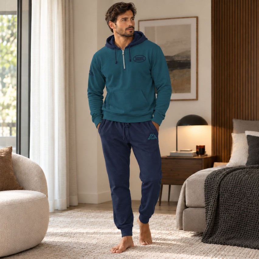 Tuta uomo con cappuccio felpata Kappa KMW26501