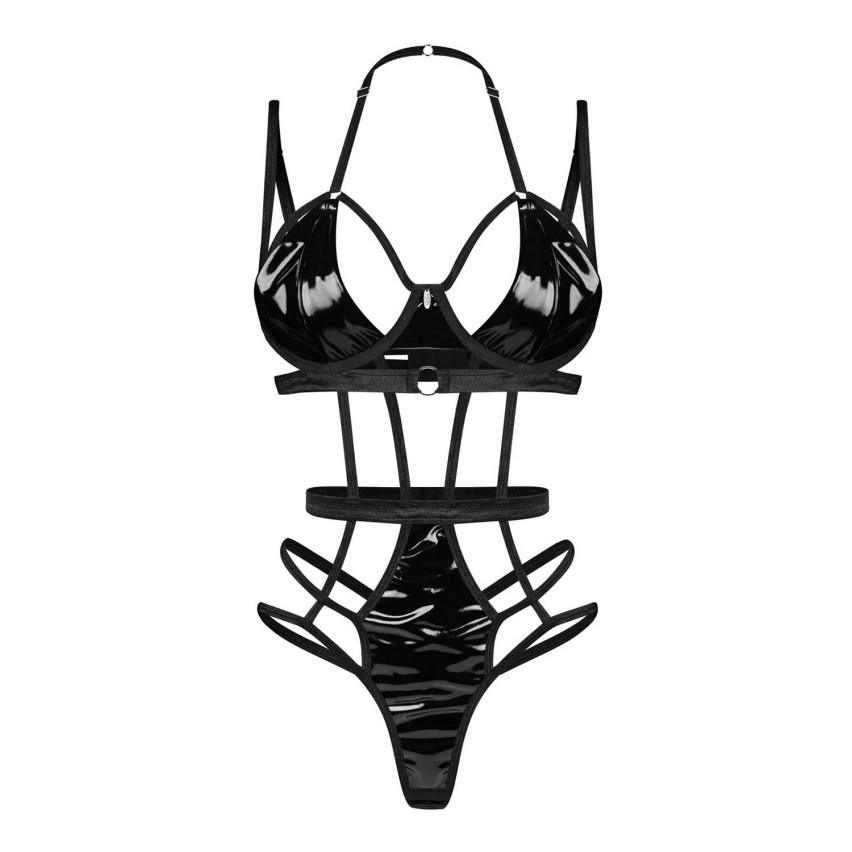 Body effetto latex e raso Obsessive Keira Lise teddy