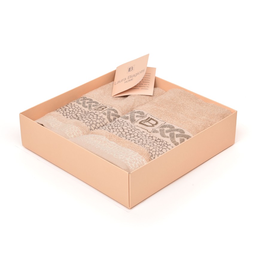 Set asciugamani viso + ospite Laura Biagiotti Kentia beige