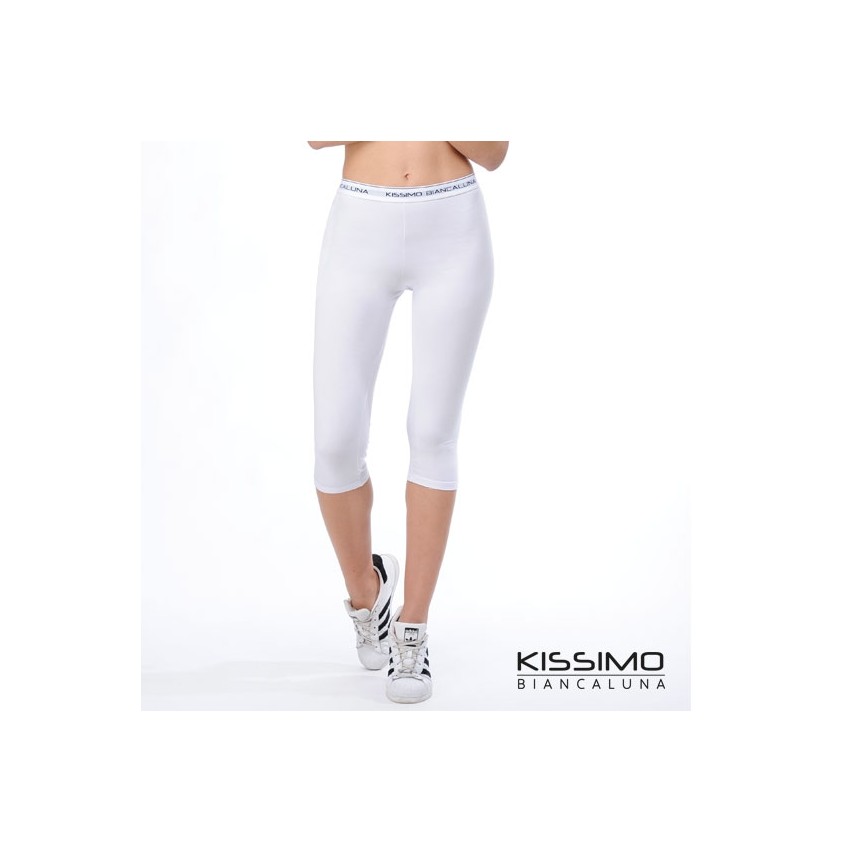 Leggings donna capri sportivo Biancaluna kl431 cotone elasticizzato 