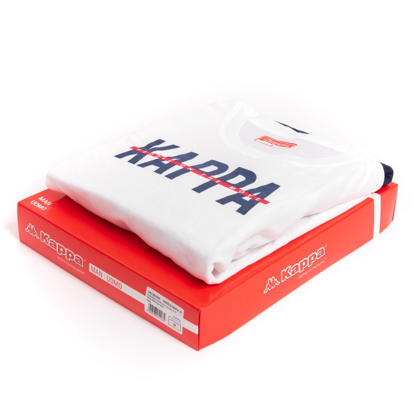 Pigiama uomo Kappa KMS22844-A estivo corto cotone bianco