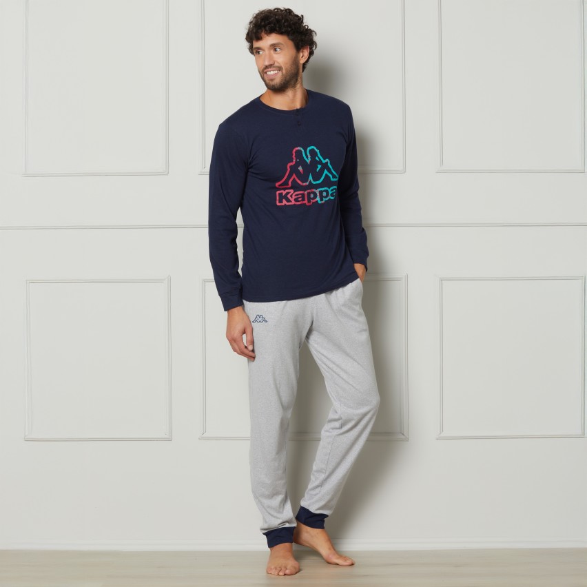 Pigiama Uomo in cotone primaverile scollo serafino Kappa KMS25416