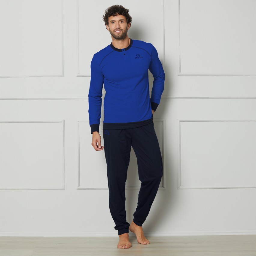 Pigiama Uomo in Cotone Scollo a Serafino Kappa KMS25477