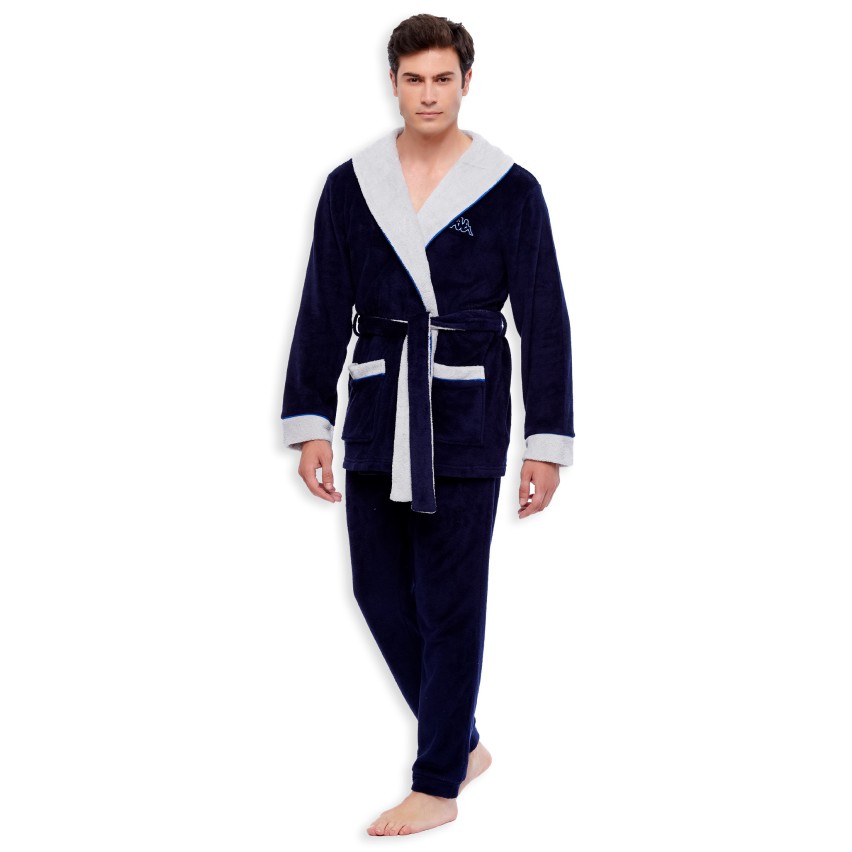 Giacca da camera uomo pile con cinta e tasche Kappa 22157