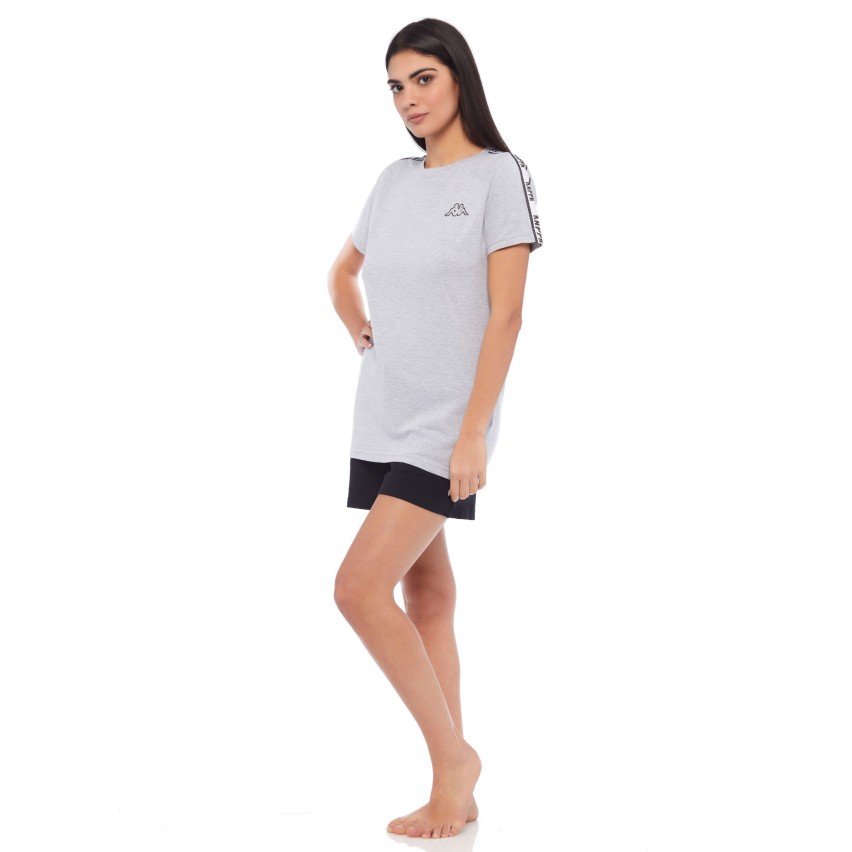 Pigiama Kappa donna estivo corto KWS 23851 lime / nero