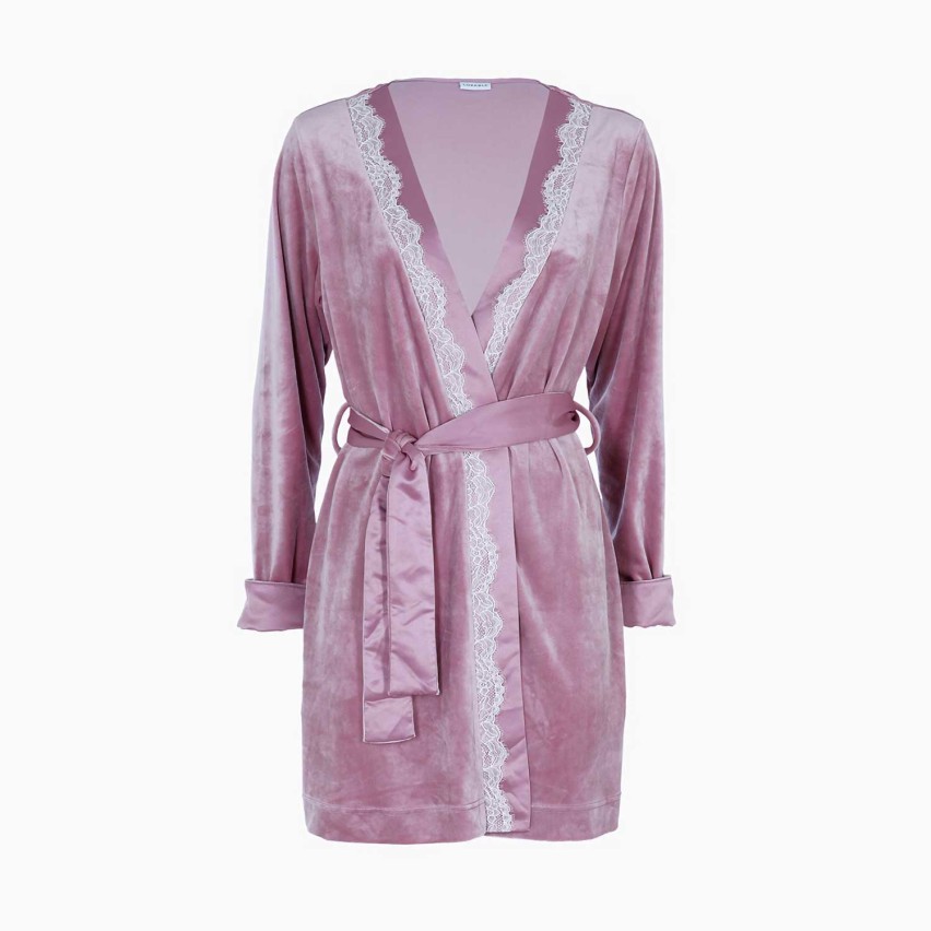 Vestaglia donna in ciniglia dettagli pizzo Lovable L0DN6