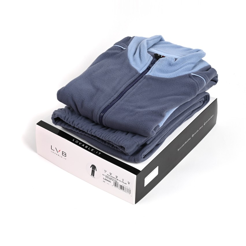 Pigiama Uomo giacca aperta con zip in caldo polar Lovable L0DOC