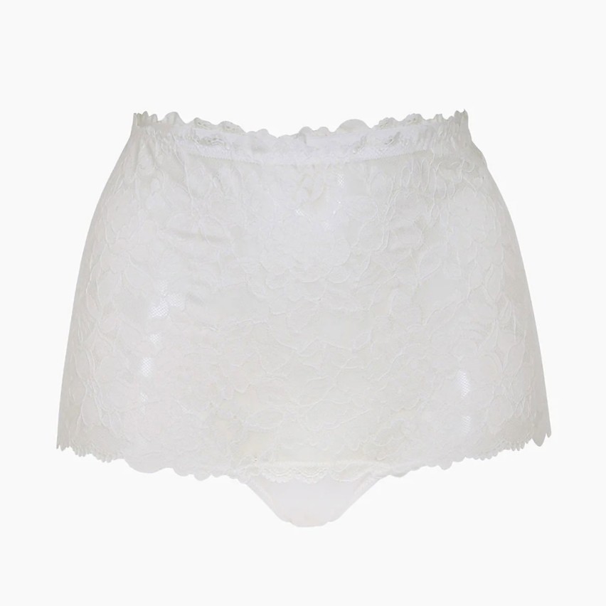Slip vita alta pizzo floreale e microfibra lucida Lovable L0ETV