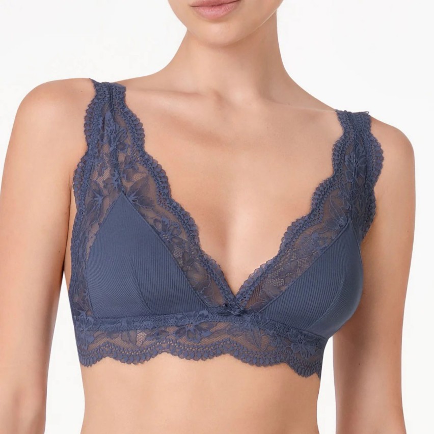 Bralette a triangolo senza ferretto in microfibra e pizzo Lovable L0EWR