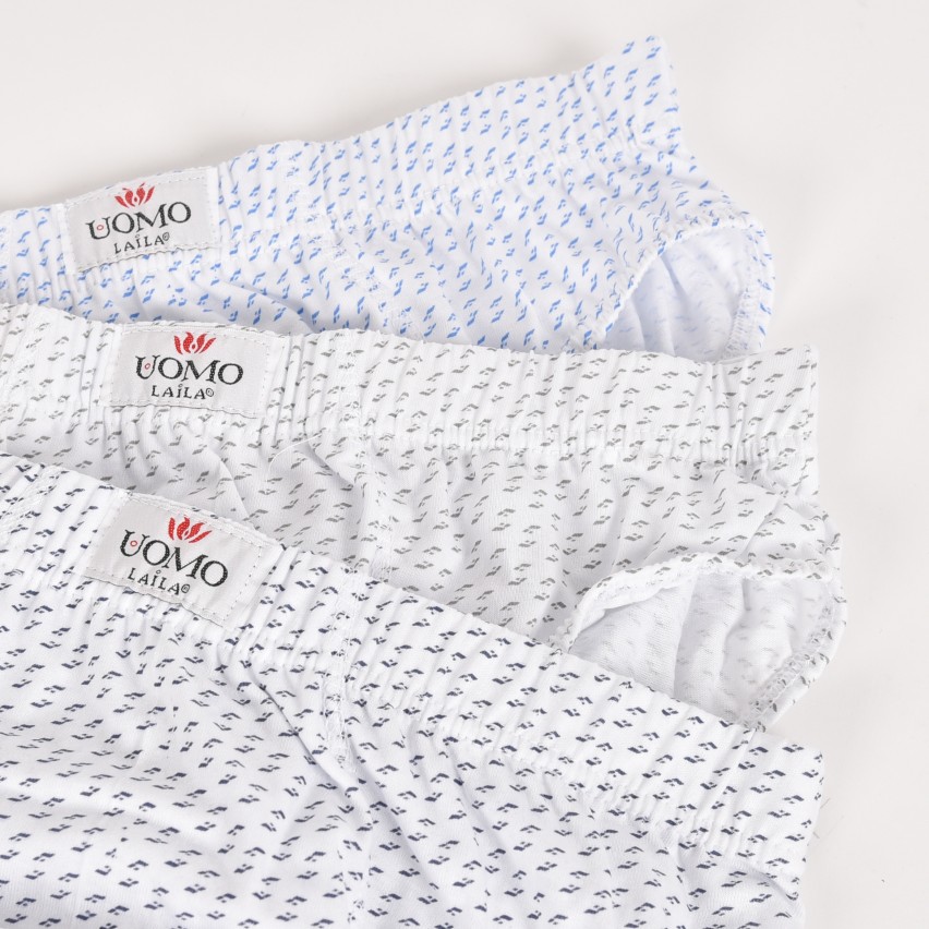 Slip uomo cotone fantasia fondo bianco Laila 6 paia