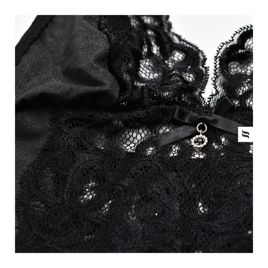 Corsetto con reggicalze + perizoma in pizzo Obsessive Laluna