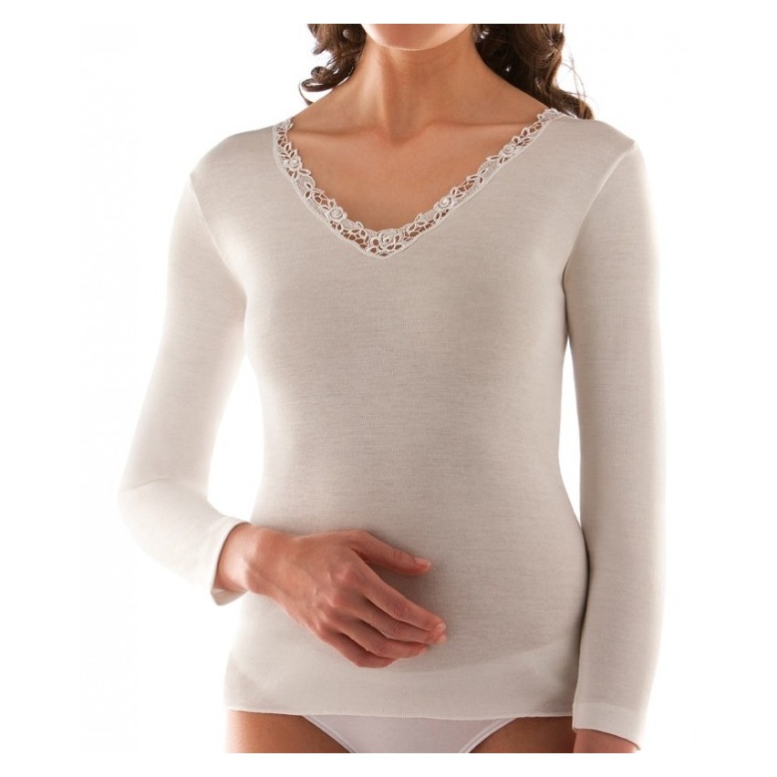 Maglia intima donna Liabel manica lunga cotone e lana 053211046