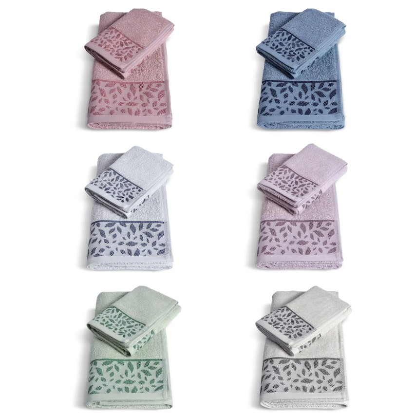 Vingi set asciugamani viso + ospite Lory cotone