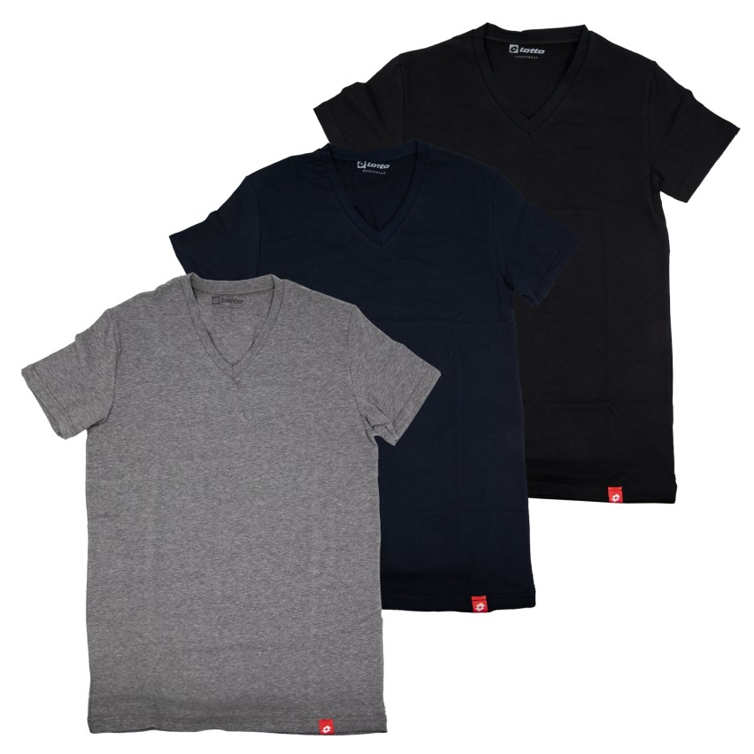 Maglia uomo Lotto LT1001 mezza manica scollo a V 3 pz