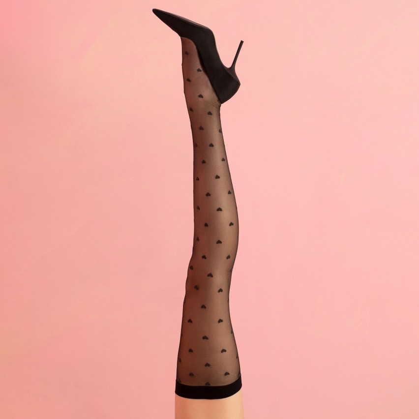 Calze sexy cuori per reggicalze Fiore Love Booster