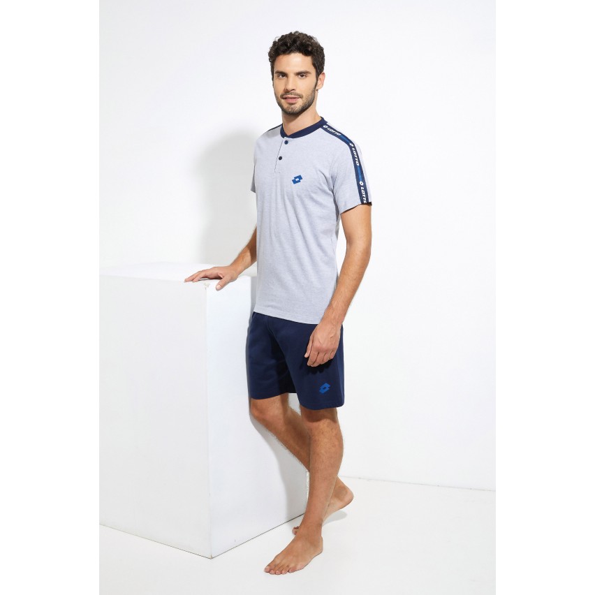 Pigiama uomo corto estivo grigio melange Lotto LP1065
