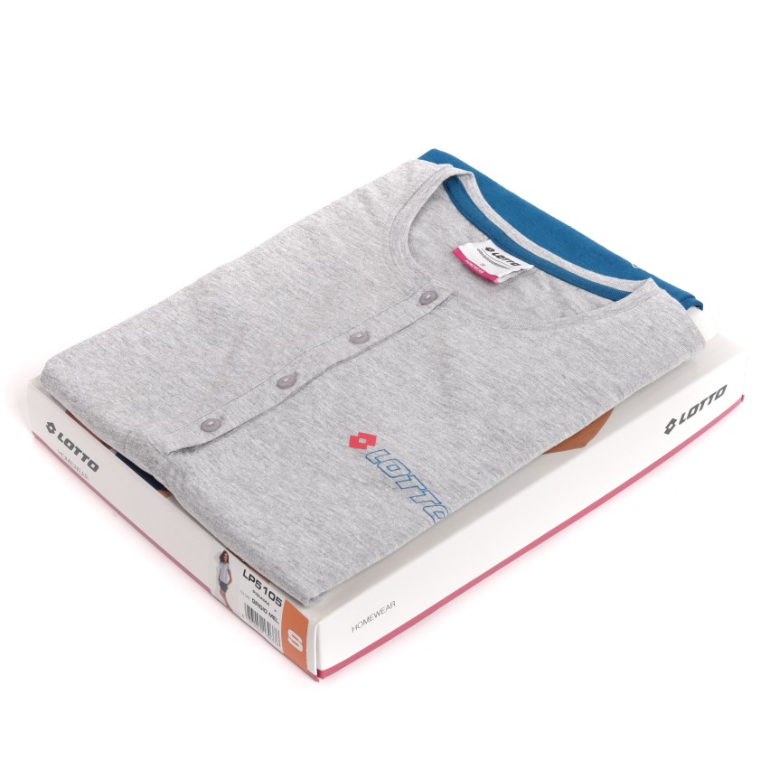 Pigiama donna estivo Lotto LP5105 sportivo corto cotone grigio melange