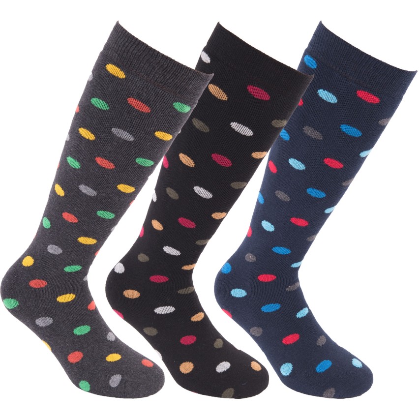 Calze uomo in pile a palle colorate set 3 paia