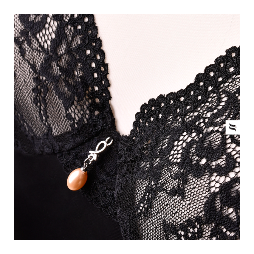 Completino intimo sexy perizoma + reggiseno Obsessive Luvae sexy pizzo nero 2 pz.