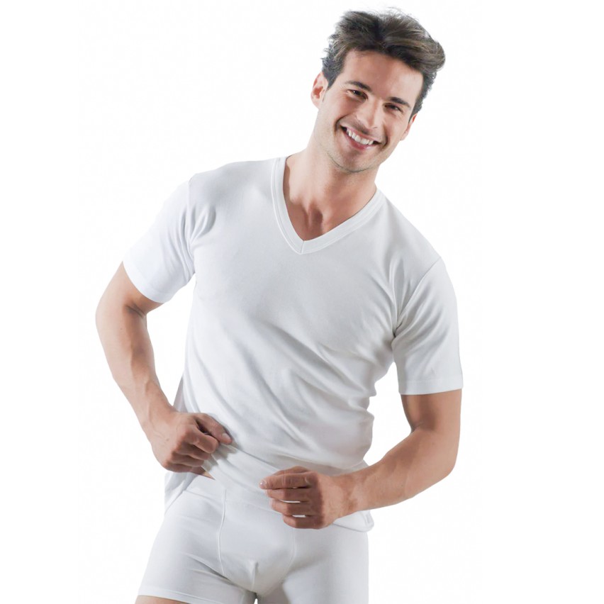 Maglia intima Rossoporpora 9040 uomo caldo cotone a V